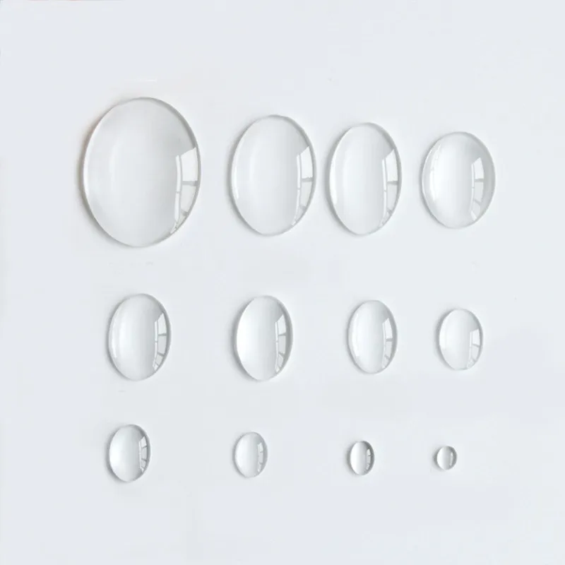 

10 Kinds Of Size Glass Oval Cabochon Transparent Clear Cameo Cover Cabs Glass Spacers Gem Beads For Jewelry Making 40 PCS