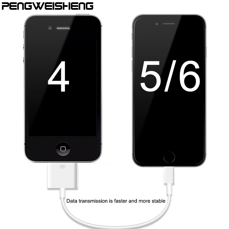 10PCS 8 Pin To 30 Pin  Charger Adapter Converter 30pin to 8pin Cable For iPhone 5 5S IPAD 4 IPOD For iOS8
