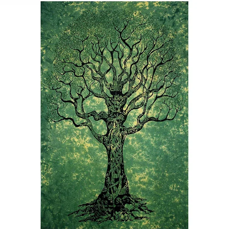 

Green Tree of Life Tapestry for Home or Dorms Psychedelic Hippie Wall Hanging Tapestry Bohemian Mandala Tapestry Decor