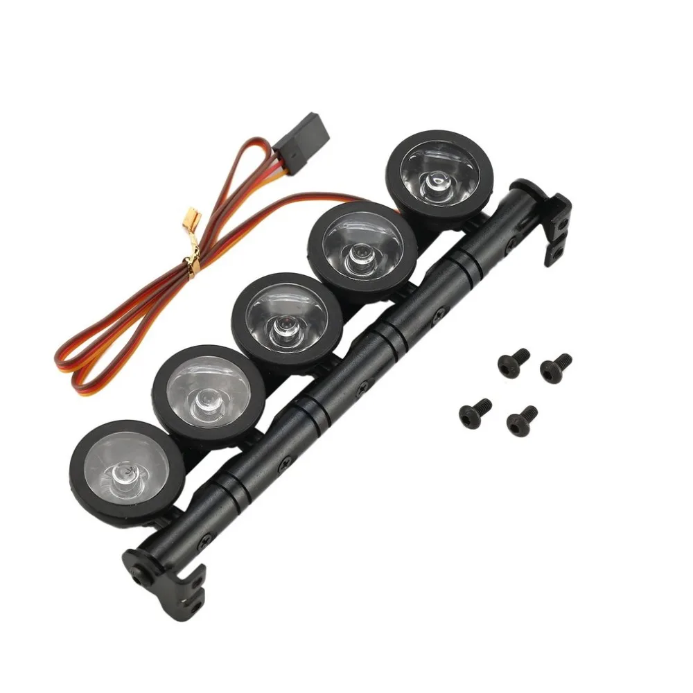 

AUSTAR Multi-function Ultra Bright Lamp LED Roof Light Bar 5 Spotlight for 1/10 1/8 RC Car HSP TAMIYA CC01 4WD Axial SCX10