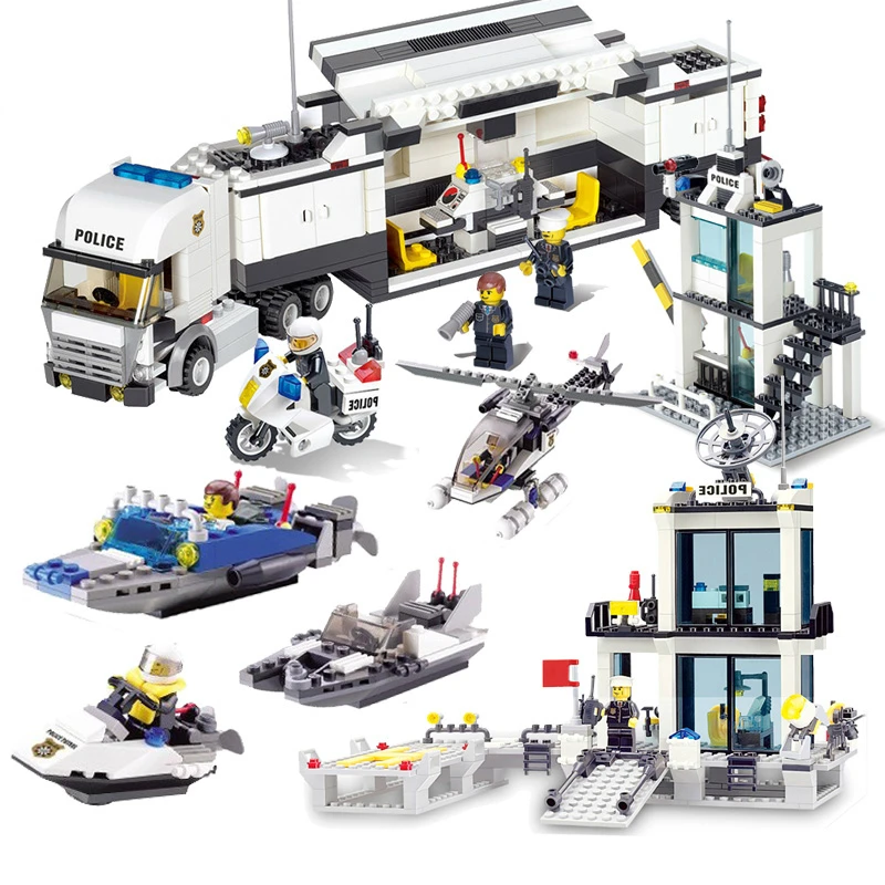 399.55руб. 34% СКИДКА|6726 6727 полицейский городской полицейский участок Береговая охрана спецназ строительные блоки для грузовиков DIY фигурки Кирпичи игрушки для детей Детский подарок-in Блоки from Игрушки и хобби on AliExpress 