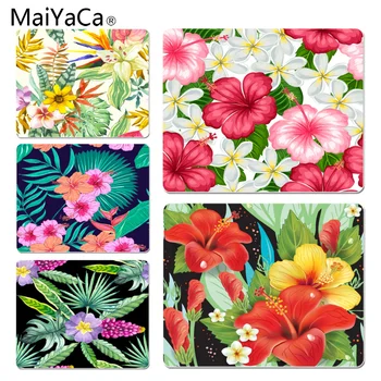 

MaiYaCa Tropical Floral Hibiscus Gamer Speed Mice Retail Small Rubber Mousepad Size for 25x29CM Speed Version Gaming Mousepads