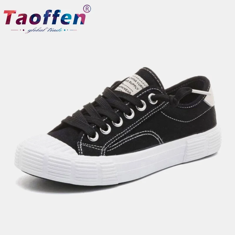 

Taoffen Skateboarding Shoes Simple Vulcanized Shoes Women Canvas Shoes Summer Spring Vacation Sneakers Shoes Size 35-40