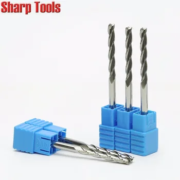 

10pc 4*25MM 3 Flute Tungsten Carbide Milling Cutter CNC Router Bits for Wood Acrylic MDF Spiral Cutting Bit End Mill Tool Set