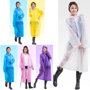 

Fashion Women EVA Transparent Raincoat Poncho Portable Environmental Light Raincoat Long Use Rain Coat Hogard