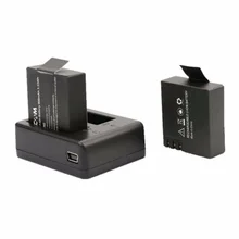 2pcs original sj4000 battery sj5000 sj6000 Wifi battery + dual battery charger for SJCAM sj 4000 5000 camera accessories