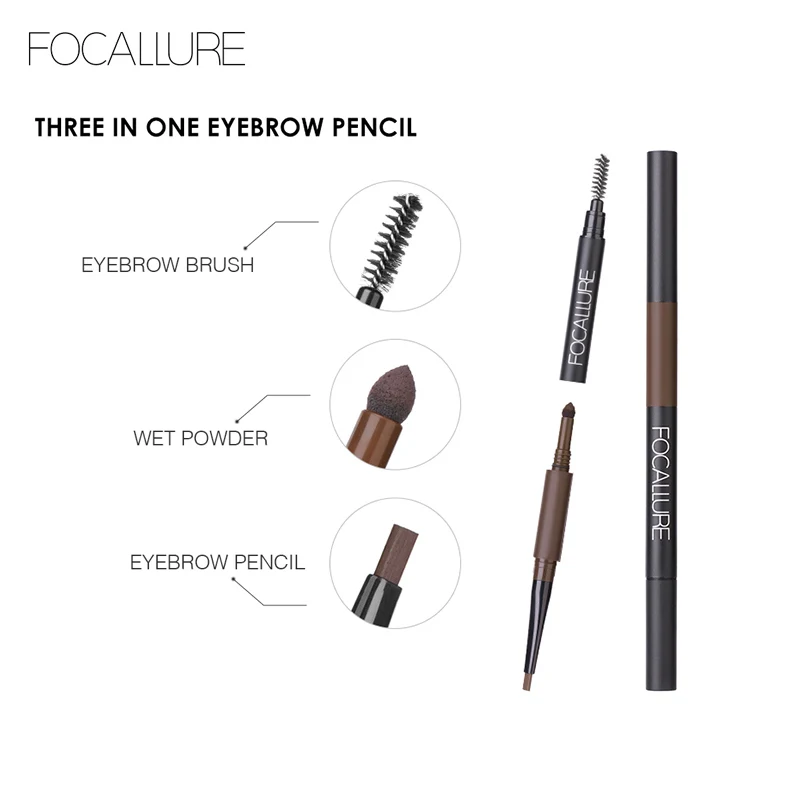 FOCALLURE قلم الحواجب 3 في 1 السيارات للماء العين ماكياج الحاجب ظلال فرشاة مسحوق تينت لا لهجة طويل الأمد الحاجب قلم رصاص FOCALLURE قلم الحواجب 3 في 1 السيارات للماء العين ماكياج الحاجب ظلال فرشاة مسحوق تينت لا لهجة طويل الأمد الحاجب قلم رصاص