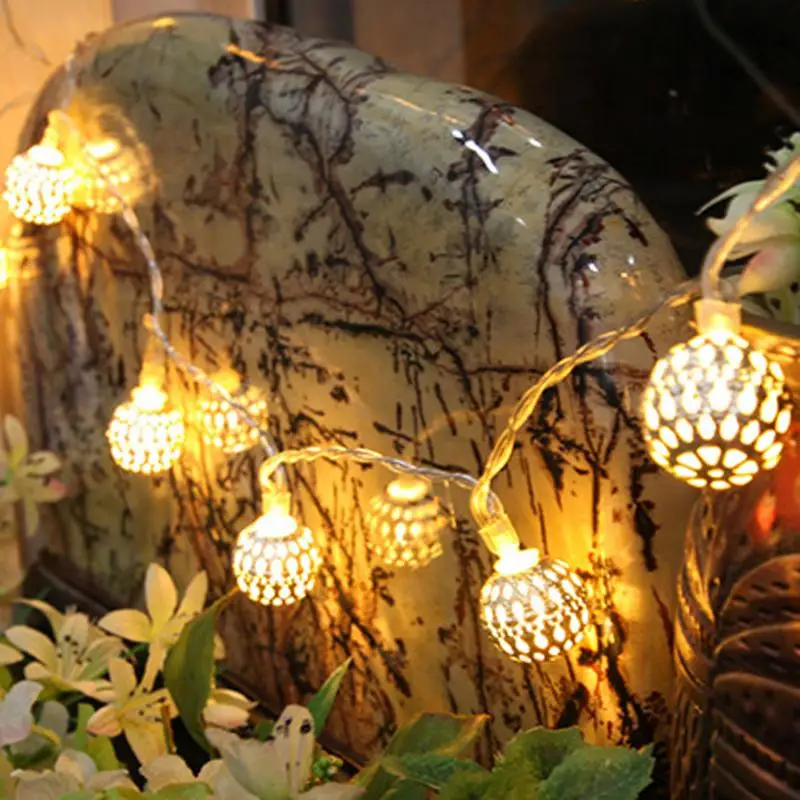 

10 LEDs String Light Christmas Decoration LED Fairy Lights Filigree Metal String Light for Halloween Party Wedding Decor