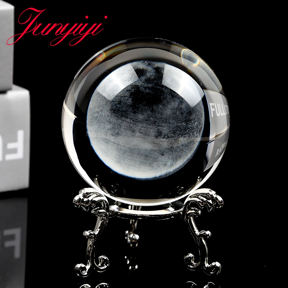 

Earth Model Crystal Ball 3D Laser Engraved Miniature Craft Transparent Sphere Globe Ornament Glass Decorative Balls Gift 6cm