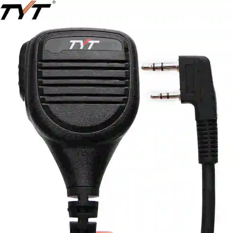 TYT MD-380 2 Pin PTT удаленного непромокаемые плеча Динамик Mic Микрофон для TYT MD-380 MD-390 TH-UV8000D/E Walkie Talkie MD-380G