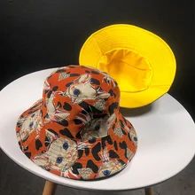 Printed Animal Unicorn Bucket Hat Men Women Outdoor Hip Hop Bob Double Side Summer Cotton Fishman Sun Hat For Women Girl Panama