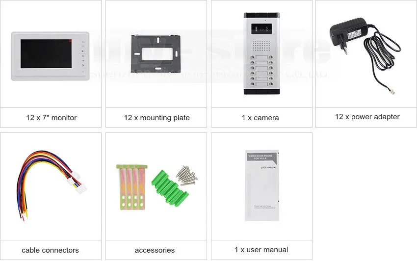 Diysecur качество 7 "4-проводной Квартира видео-телефон двери аудио и видео домофон Системы ИК Камера для 12 семей