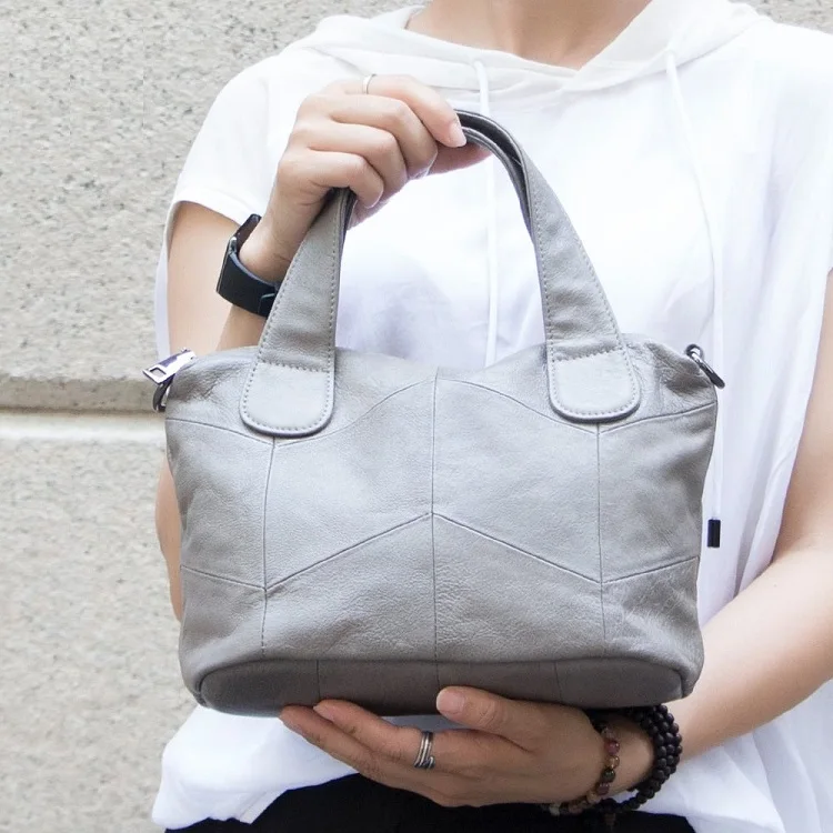 MJ Women Genuine Leather Bag Female Real Cow Leather Handbag Small Tote Bags Ladies Shoulder Handbag Messenger Bag for Women (361)