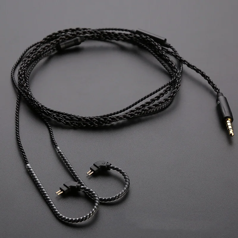 TRN Сменный кабель для наушников 0,75 мм 2Pin Модернизированный кабель с микрофоном для TRN V10 V20 V60 0,75 Pin гарнитуры