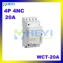 WCT-20A без управление вручную 4-полюсный автоматический бытовой автомат 220VAC 50 Гц 4NC переключатель на din-рейку