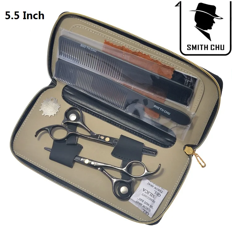 6," Smith Chu Japan 440c ножницы для стрижки волос филировочные ножницы Парикмахерская Машинка для стрижки Парикмахерские бритвы с чехлом для расчески LZS0006