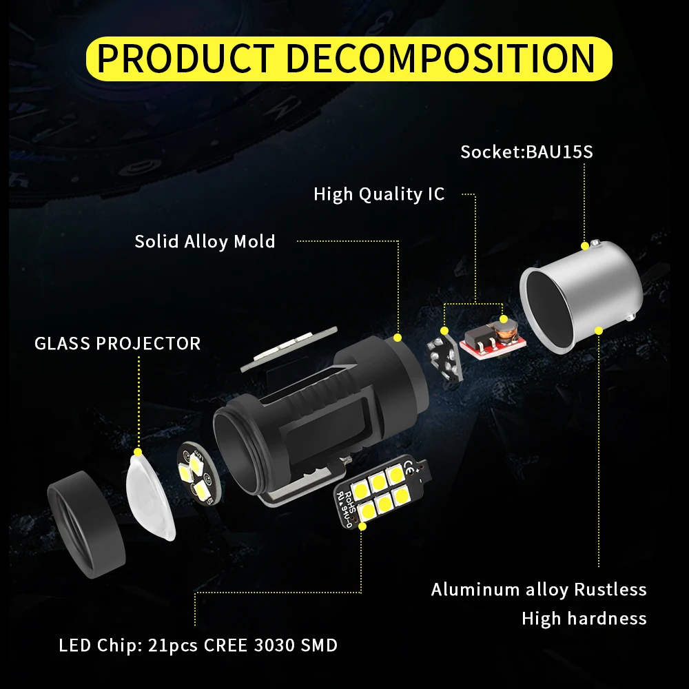 Сигнальная лампа 2 шт 1156 BA15S p21w P21/5W LED PY21W BAY15D BAU15S 7440 T20 7443 W21W задний стоп сигнал