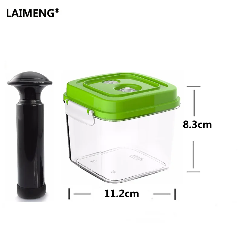 

LAIMENG 500ML Vacuum Container Plastic Vacuum Storage Container Food Fresh Saver Square Plastic Food Containers With Pump S187