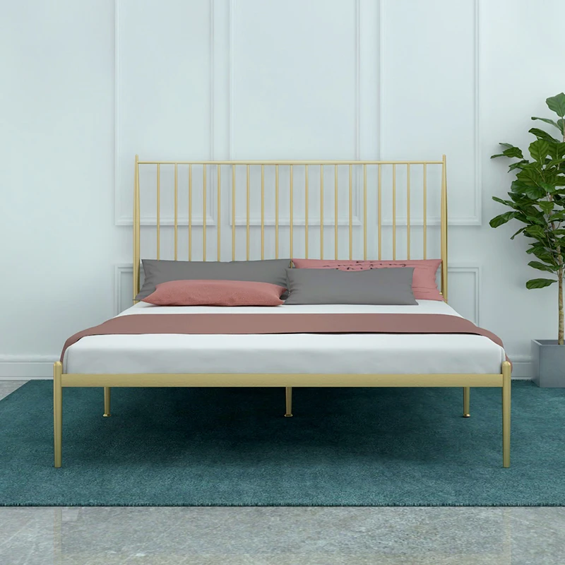 Modern contracted iron art bed 1.8 meters double single 1.2 meters children's folding bed adult 1.5 iron