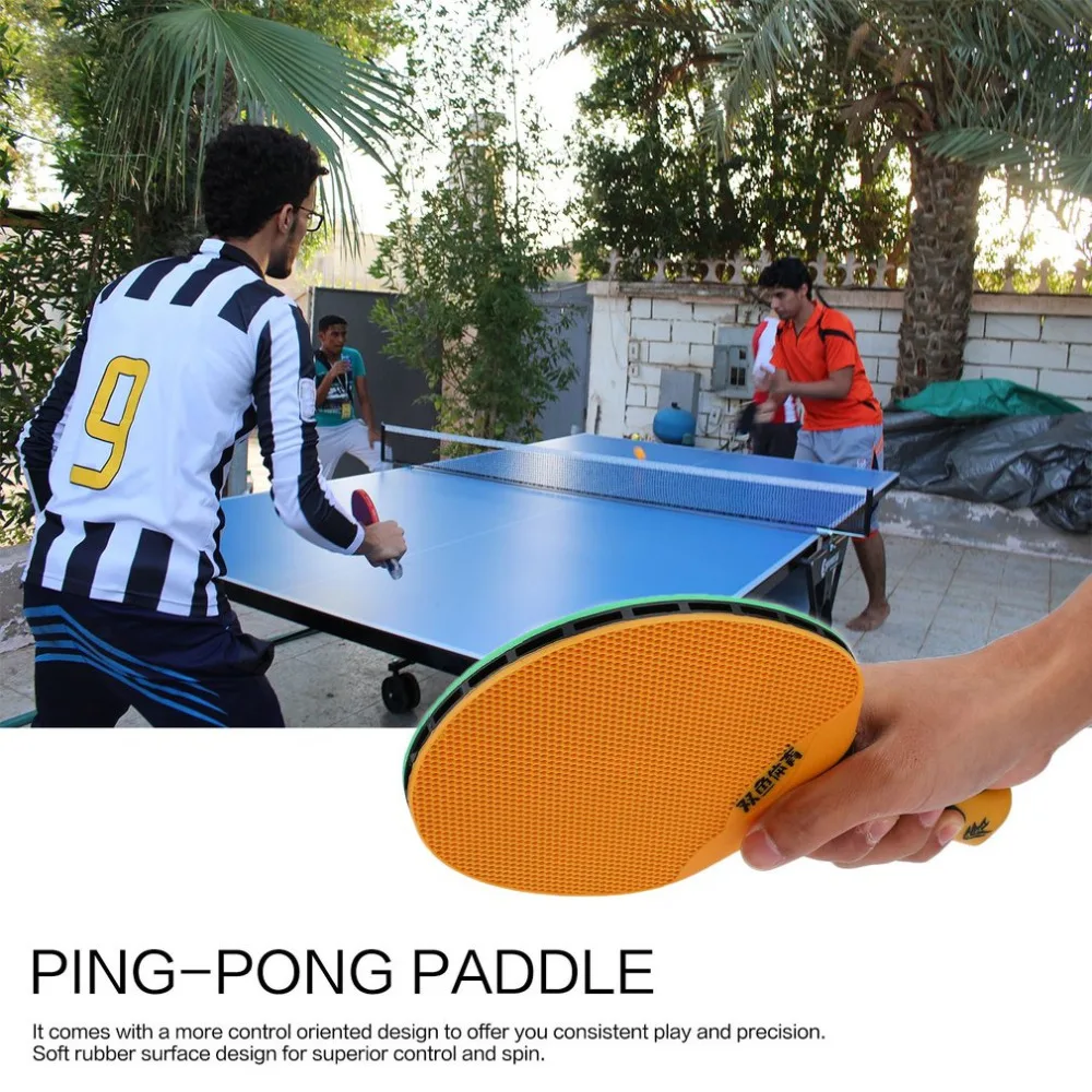 Double Fish Outdoor Indoor Sports Waterproof Table Tennis Bat Double Fish Outdoor Indoor Sports Waterproof Table Tennis Bat Portable Durable Rubber Plastic Ping Pong Paddle