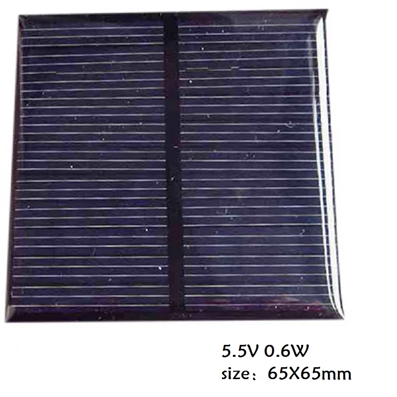 

Solar Panel Module 5.5V 0.6W / 1.5V 0.65W Monocrystalline Solar Panel For Battery Cell Phone Charger DIY Model