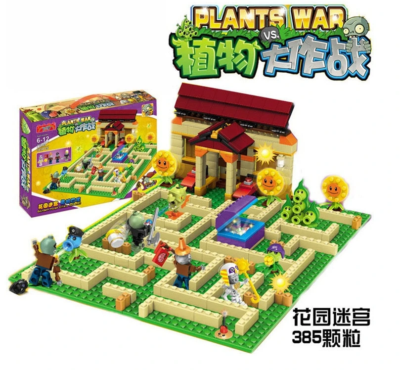 

2018 New2 style plants vs zombies Set Anime Garden Maze Struck Game Building Blocks Bricks Compatible With Legoings