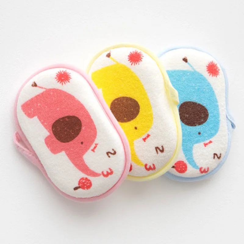 

1pc New Kids Bath Brushes Cute Newborn Baby Shower Bath Sponge Rub Infant Toddle Cotton Rubbing Body Wash Towel Accessories
