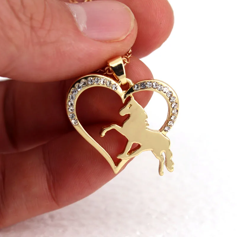 hzew new running horse and heart pendant necklace animal necklaces gift hzew new running horse and heart pendant necklace animal necklaces gift