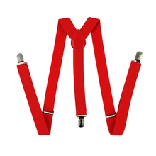 2,5 см однотонные подтяжки для мужчин и женщин из полиэстера y-образной формы с 3 зажимами