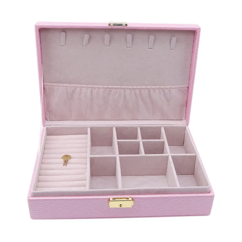 Popular Fashion Travel Makeup Box Jewelry Display Large Capacity Storage PU Leather Watch Casket For Decoration | Дом и сад