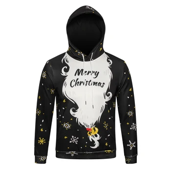 

WBDDT 2018 Merry Christmas Hoodies Santa Claus Men 3d Sweatshirts Side Pockets Winter Hoody Outerwear Unisex Zipper Streetwear