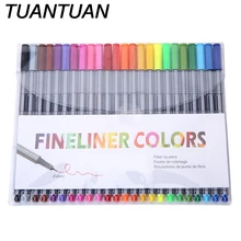 Красочная ручка для художественной живописи Тонкий Профессиональный маркер для подчеркивания 0,4 мм 24 ручки fineliner набор капиллярных ручек