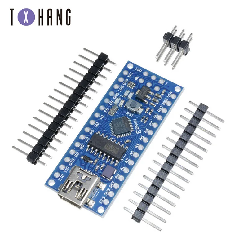 Контроллер Nano Atmega168 совместимый с arduino nano Atmega168P сменный USB-драйвер CH340G без кабеля |