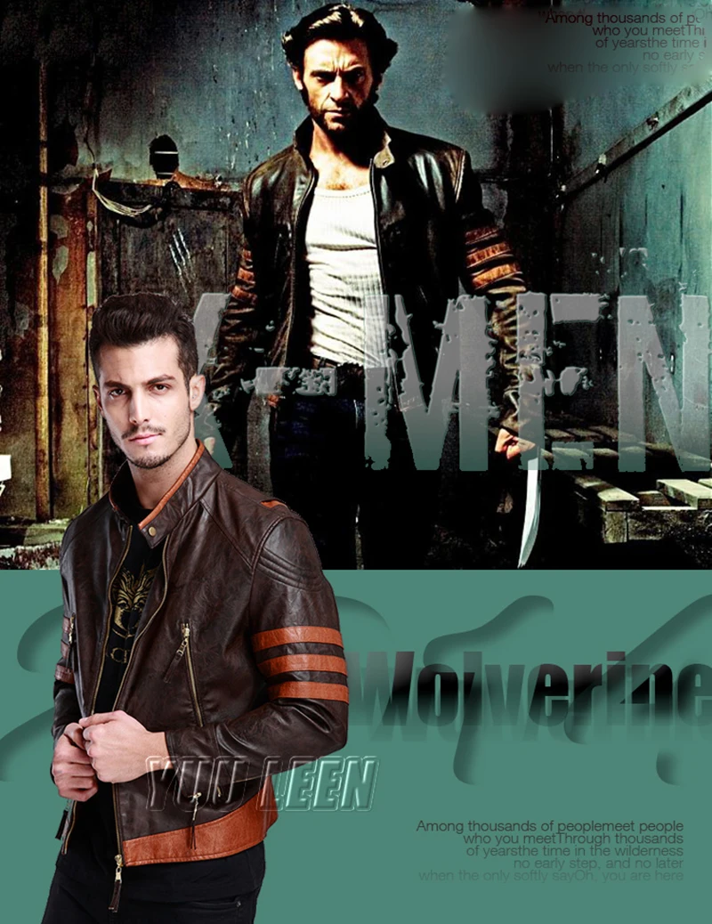 Мужская кожаная куртка для косплея X men Wolverines James Logan, куртка из искусственной кожи, мотоциклетная куртка, Мужское пальто, осенне-зимняя одежда, M-4XL