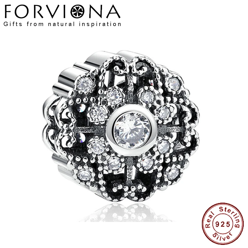 

100% Real 925 Sterling Silver Fairytale Bloom Bead Charm Fit Original Pandora Bracelet DIY Silver Jewelry