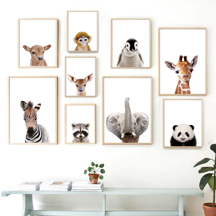 Nordic-Posters-And-Prints-Elephant-Zebra-Giraffe-Panda-Koala-Animals-Wall-Art-Canvas-Painting-Wall-Pictures