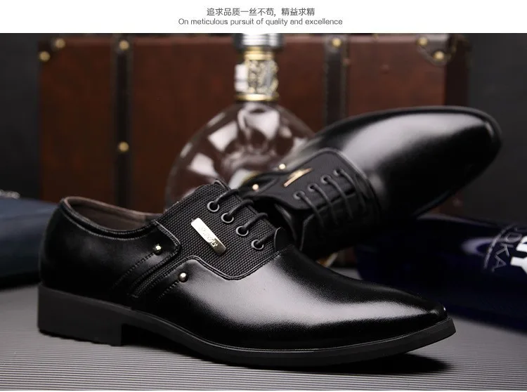 Мужские туфли Формальное качество из натуральной кожи повседневная обувь под платье Для мужчин Роскошные туфли-оксфорды для мужчин Туфли без каблуков Sapato Masculino