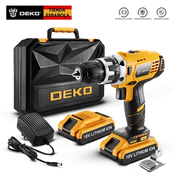 

DEKO GCD18DU2 18V Destornillador Eléctrico Taladro de carga Baterías de Ión Litio Taladro Inalambrio Profesional