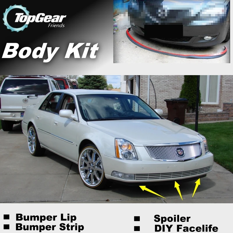 

Bumper Lip Deflector Lips For Cadillac DTS Front Spoiler Skirt For TopGear Friends Car View Tuning / Body Kit / Strip