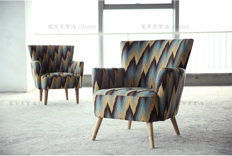 Американский стиль гостиной суд диван стул с тканью EHCC2136
