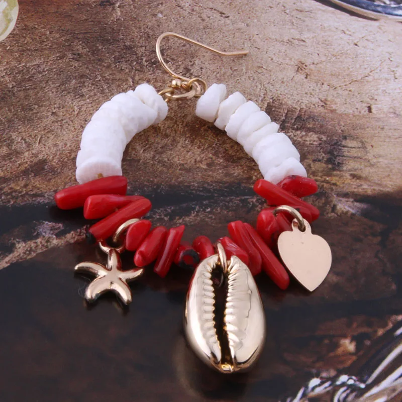 Висячие серьги NeeFu WoFu для женщин брендовые Коралловая Серьга в виде морской