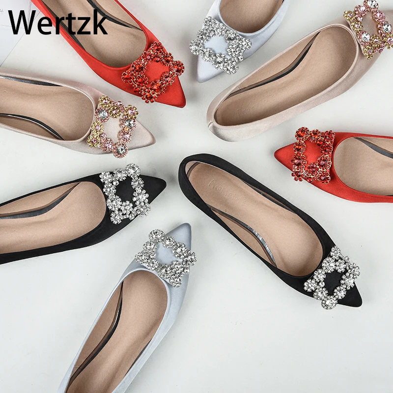 Pointed Toe Flats Shoes Elegant Lady shoes wedding shoes Plus size43 ...