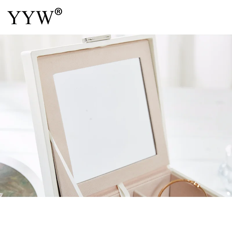Jewelry Box Watch Bracelet Travel Jewelry Organizer With Lock And Mirror Gift Women Girl Lockable Showcase Display Storage Box