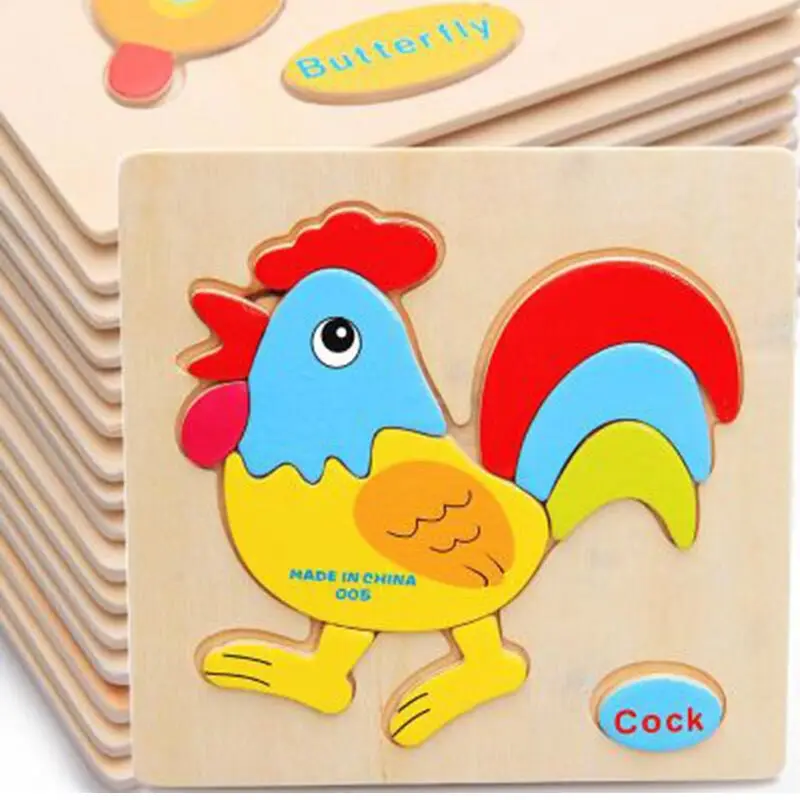 Dropshipping Wooden Puzzle Baby Jigsaw Toys For Children Cartoon Animal Truck Train Puzzles Intelligence puzzles Toy for kids  (9)