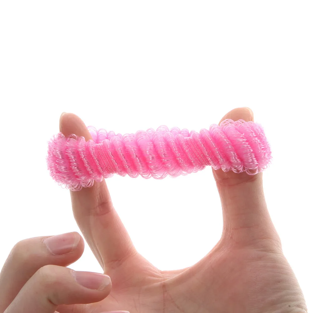 6Pcs Women Girls High Elasticity Medium Thick Rolled Towel Hair Rope Candy Solid Color Rubber Band Ring Ponytail Holder