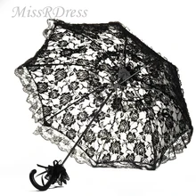 MissRDress свадьба стиль бэттенбург ручной работы кружевной свадебный зонтик красный или черный свадебный зонтик для свадебных аксессуаров JKs5