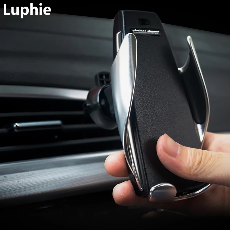 

Wireless Car Charger Mount Infrared Sensor Automatic Clamp 10W Qi Fast Charge Car Wireless Charger Holder Stand Quick Charger