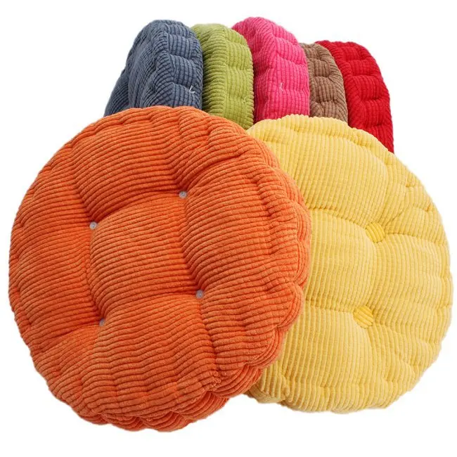 

36*38cm Round Shape Plaid Chair Pad Cushion Thicker Soft Washable Cotton Seat Cushion Colorful Home Decor Floor Mat EJ672712