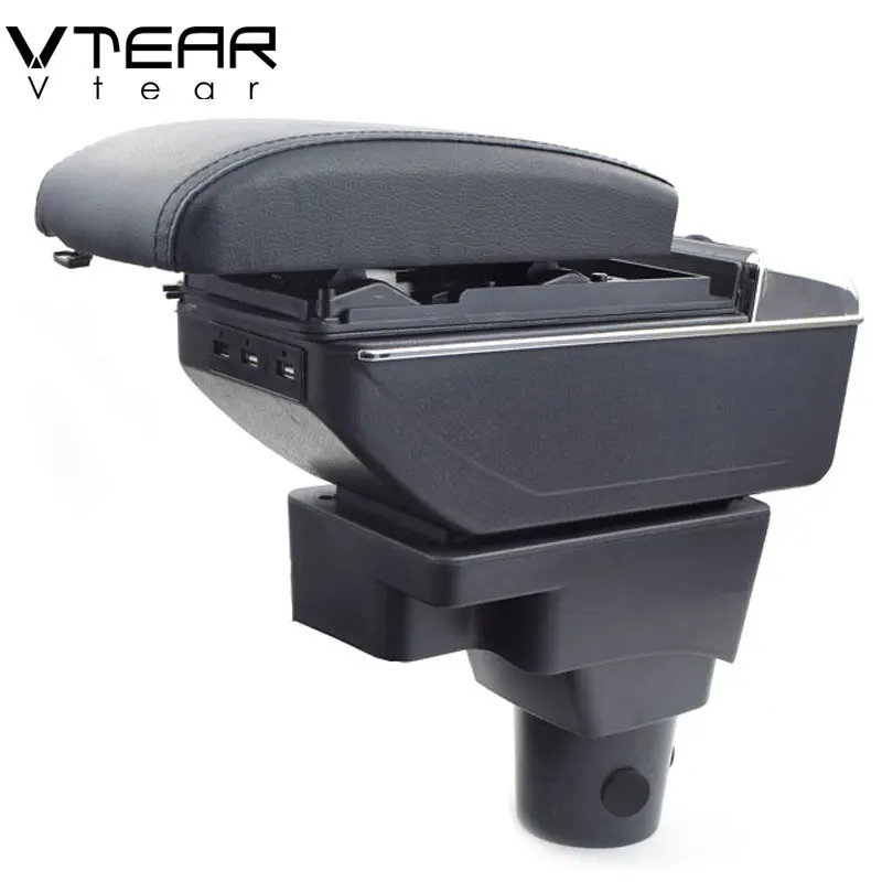 

Vtear For Chevrolet Aveo Sonic Lova T250 armrest box USB Charging heighten central content box cup holder ashtray accessories