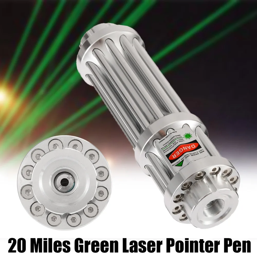 

Aluminum Green Laser Pen Silver 20 Miles Green Laser Pointer Pen Adjustable Beam Light 0.5MW 532nm Continuous Line Gifts